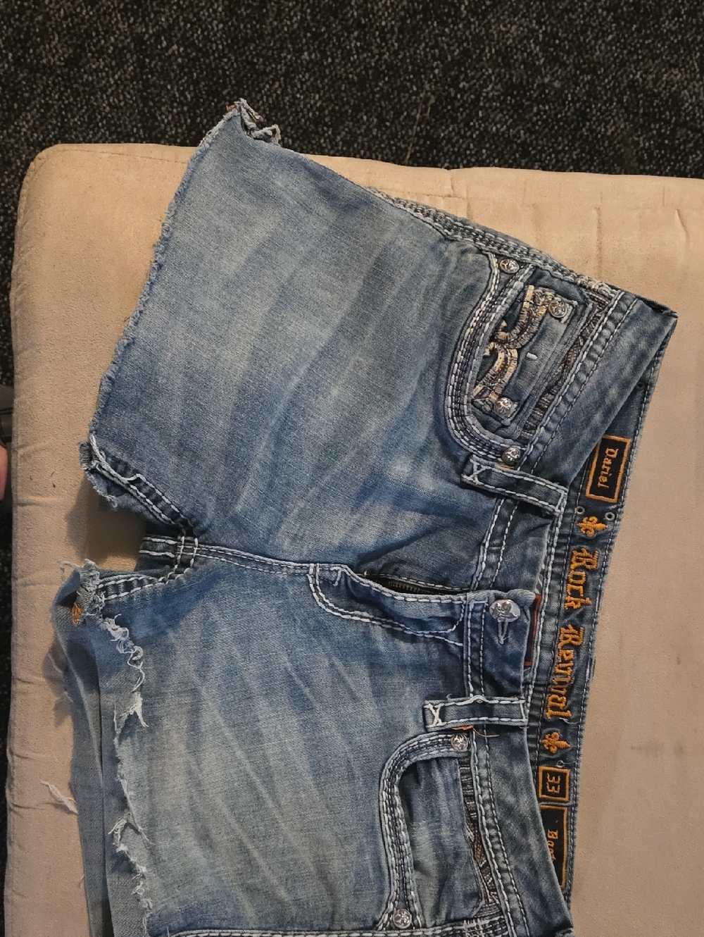 Rock Revival Light Blue Distressed Denim Cutoff Shorts